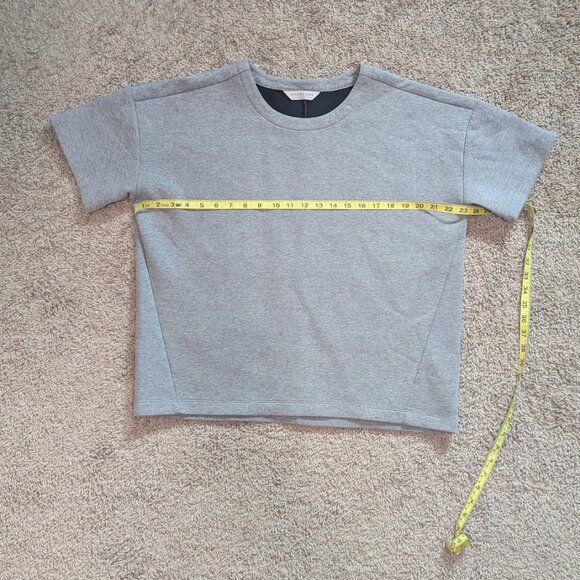 Everlane Gray City Street Short Sleeve Fleece Sweatshirt Crewneck Pullover L - Picture 10 of 12